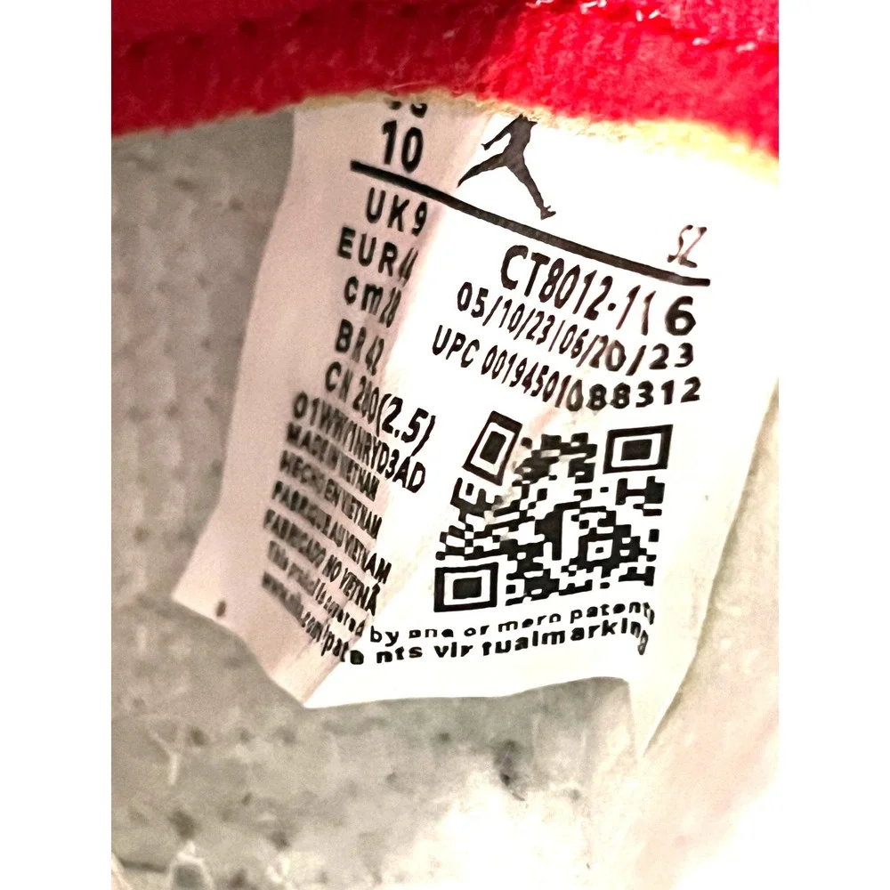 Nike Air Jordan 11‎ Retro Cherry 2022 White Varsity Red Men's Size 10 CT8012-116